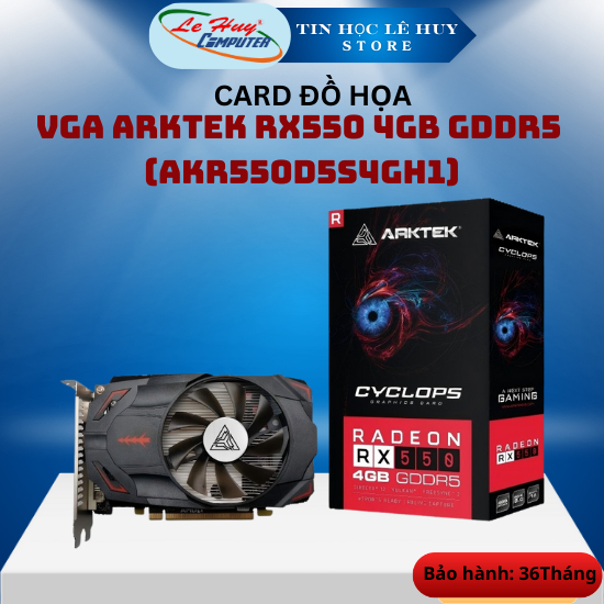 VGA ARKTEK RX550 4GB GDDR5 (AKR550D5S4GH1) - Hàng Chính Hãng
