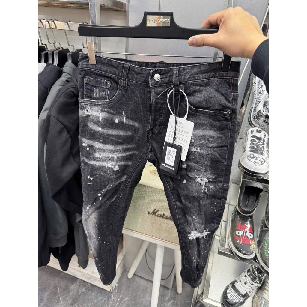 Quần jean nam DSQ xám fom biker hàng Quảng Châu