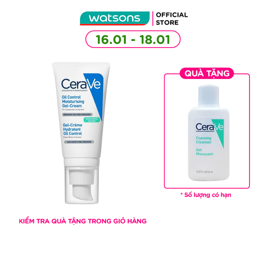 Kem Dưỡng Ẩm Kiềm Dầu Cerave Oil Control Moisturising Gel-Cream 52ml