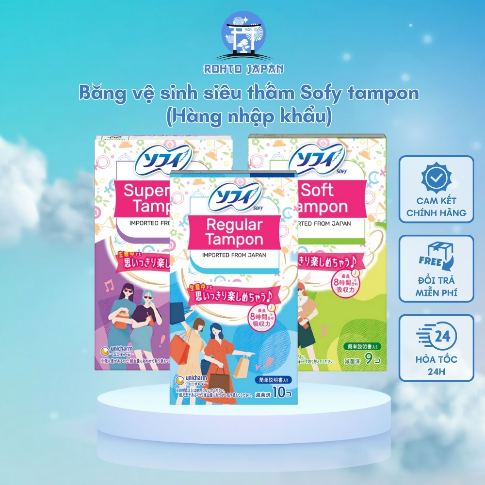 Băng vệ sinh siêu thấm Sofy Soft Tampon Super/ Regular Tampon/ Superplus Tampon (Hàng nhập khẩu)