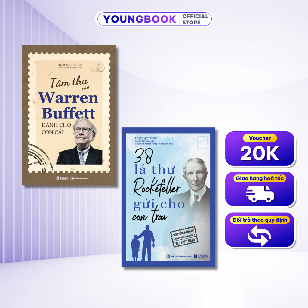 Combo 2 Sách Tâm Thư Warren Buffett & 38 Lá Thư Rockefeller – Tư Duy Làm Giàu & Dạy Con Thành Công