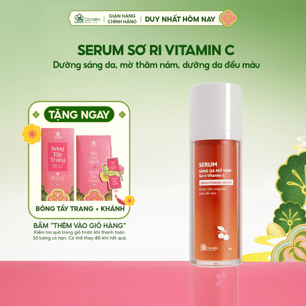 [MUA 1 TẶNG 2]Serum Vitamin C chiết xuất Sơ-ri sáng da mờ nám tàn nhang Cỏ Mềm 30gr