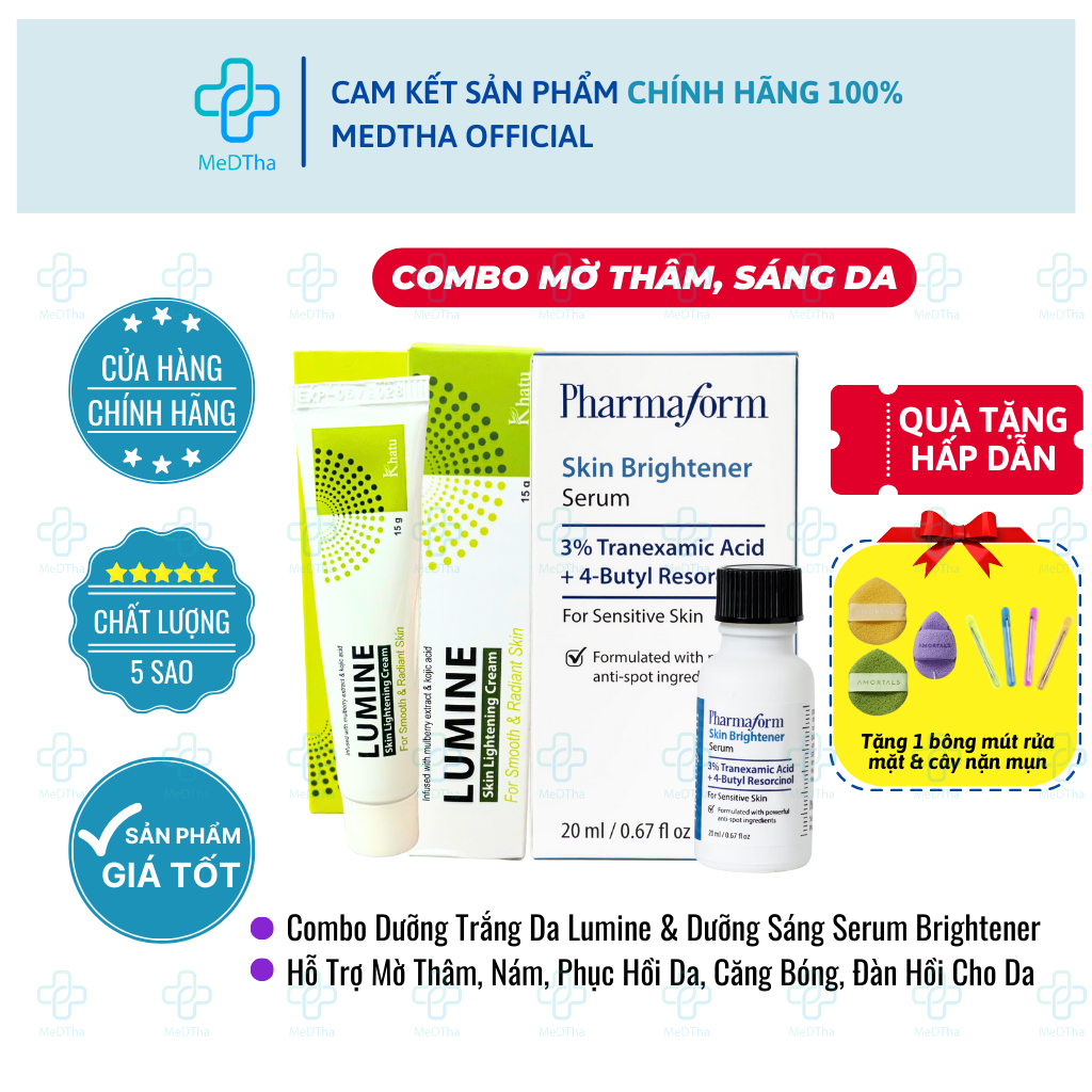 [COMBO MỜ THÂM, DƯỠNG SÁNG DA] Lumine Cream & Serum Skin Brightener - Phục Hồi, Căng Bóng Làn Da