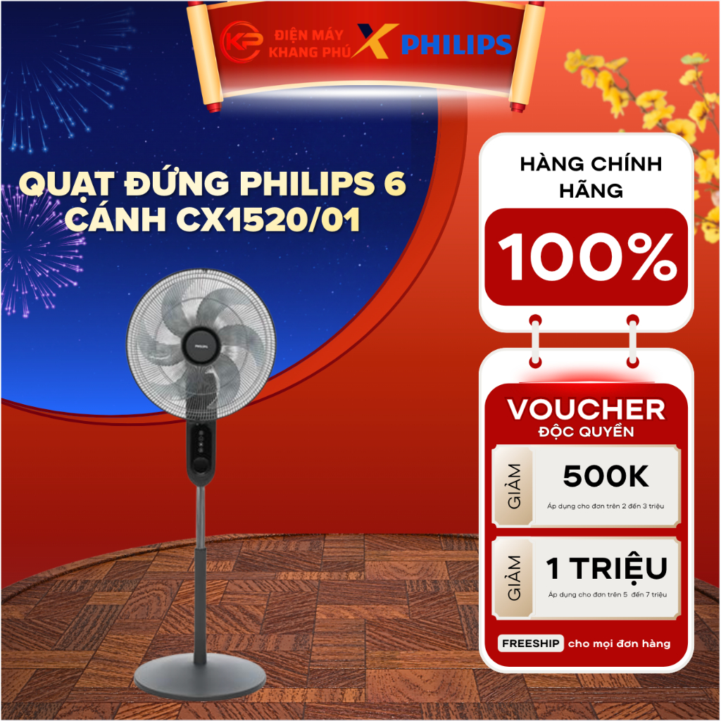 Quạt đứng Philips 6 cánh CX1520/01 47W