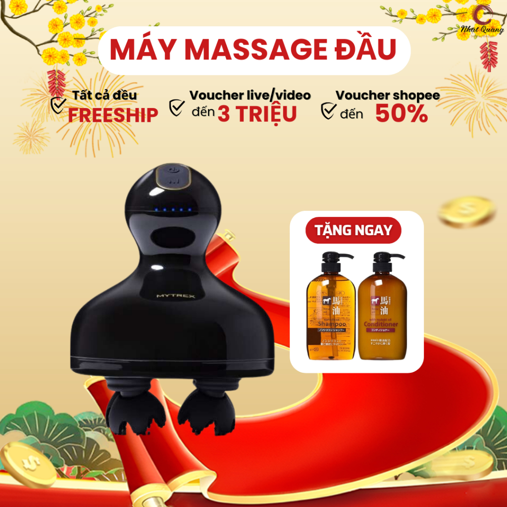 Máy massage đầu hỗ trợ mọc tóc, lưu thông máu, giảm đau đầu MyTrex EMS Head Spa Pro EHP22B màu đen