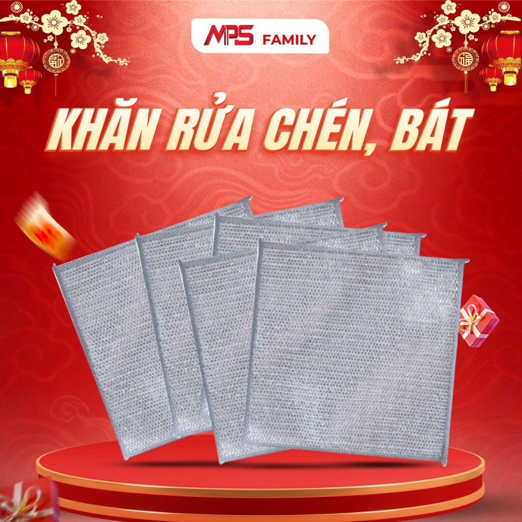 Khăn Rửa Chén Dây Kim Loại Đa Năng Chà Bồn Rửa Bát - Cọ Rửa Xoong Nồi Không Mài Mòn - MPS Việt Nam -