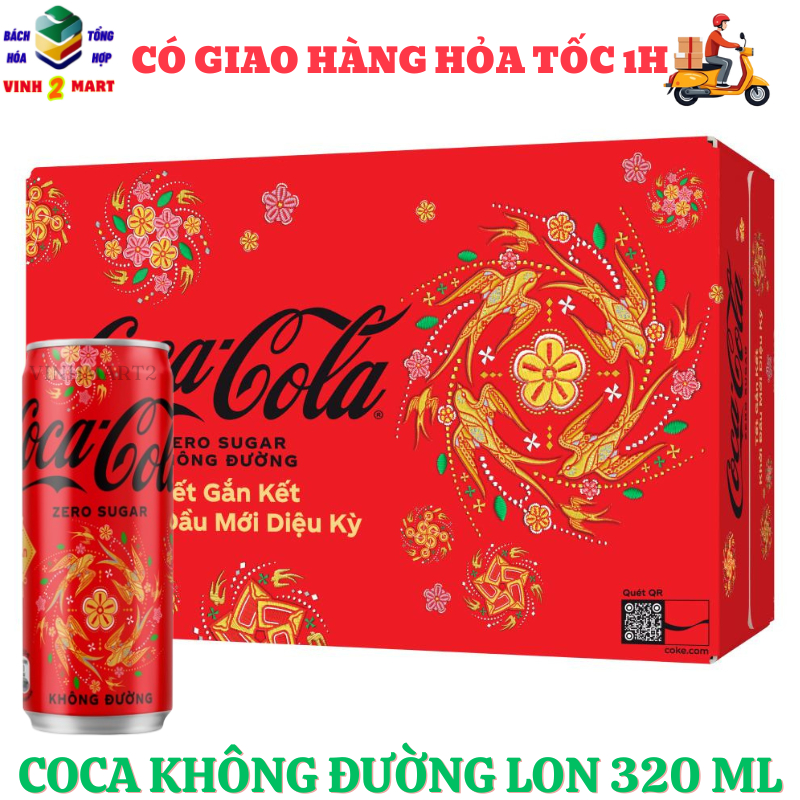 Coca cola không đường lon 320 ml