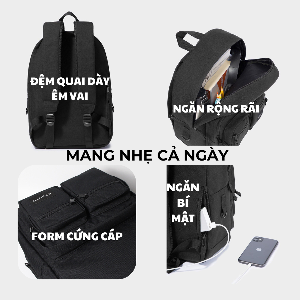 Balo Nam Nữ KASUTO GloBal Nhiều Ngăn Đựng Laptop 15.6inch Vải Canvas Cao Cấp Thời trang Chống nước | BigBuy360 - bigbuy360.vn
