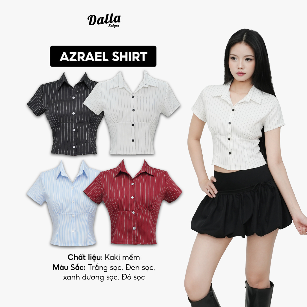 DALLA Áo sơ mi phom ngắn nhún ngực (SM18) Azrael Shirt