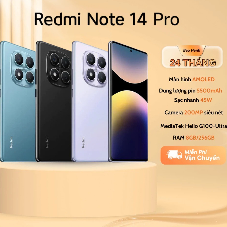 Điện thoại Xiaomi Redmi Note 14 Pro Ram 8GB/256GB Hàng Chính Hãng VN LikeNew Fullbox