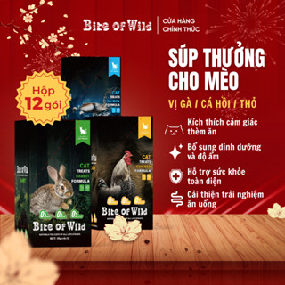 Súp Thưởng Cho Mèo Bite Of Wild Combo 6, 12, 25 Gói Không Gelatin, Ít Béo, Dùng Cho Mèo Mọi Lứa Tuổi