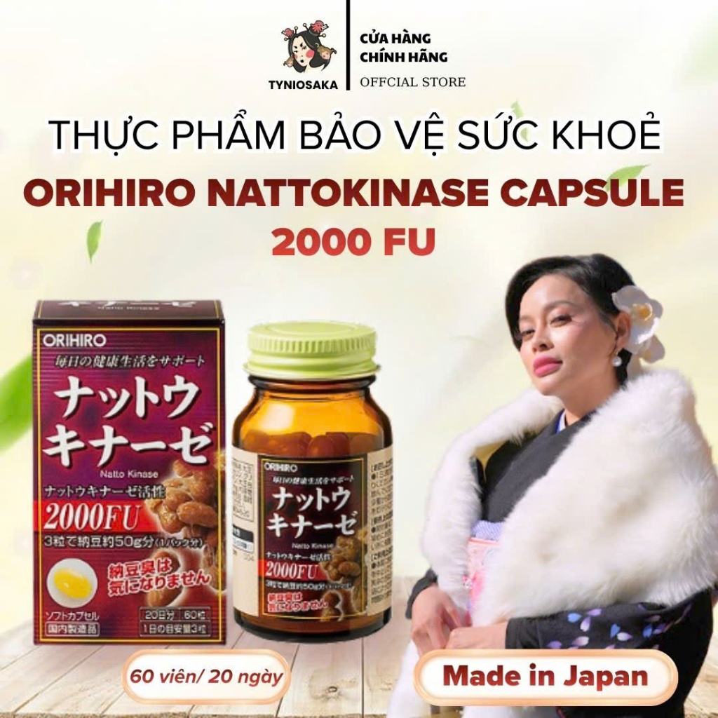 Thực phẩm bảo vệ sức khoẻ Orihiro Nattokinase Capsule 2000 FU