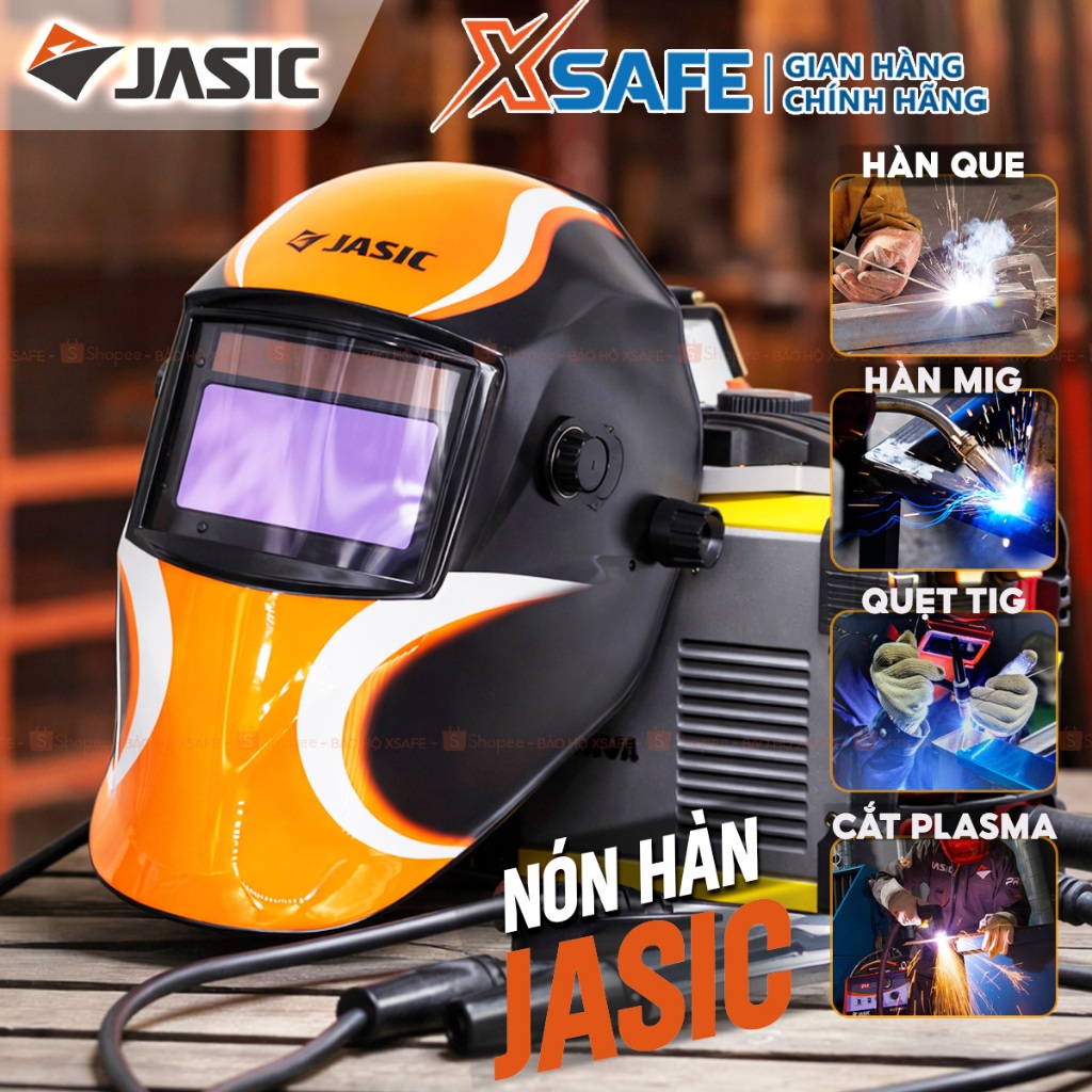 Kính hàn điện tử chính hãng tự động sáng/tối JASIC JS-E723A mặt nạ hàn điện tử 3 chế độ hàn, cắt, mà
