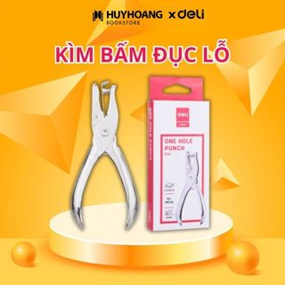 Kìm Bấm Đục Lỗ Giấy DELI - Dụng Cụ Bấm Lỗ Giấy Làm Sổ Cầm Tay Tiện Lợi, dễ sử dụng, VPP