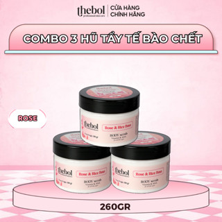 COMBO 3 Hủ Tẩy Tế Bào Chết Body THEBOL hương anh đào & trà xanh dưỡng da mềm mịn 260gr