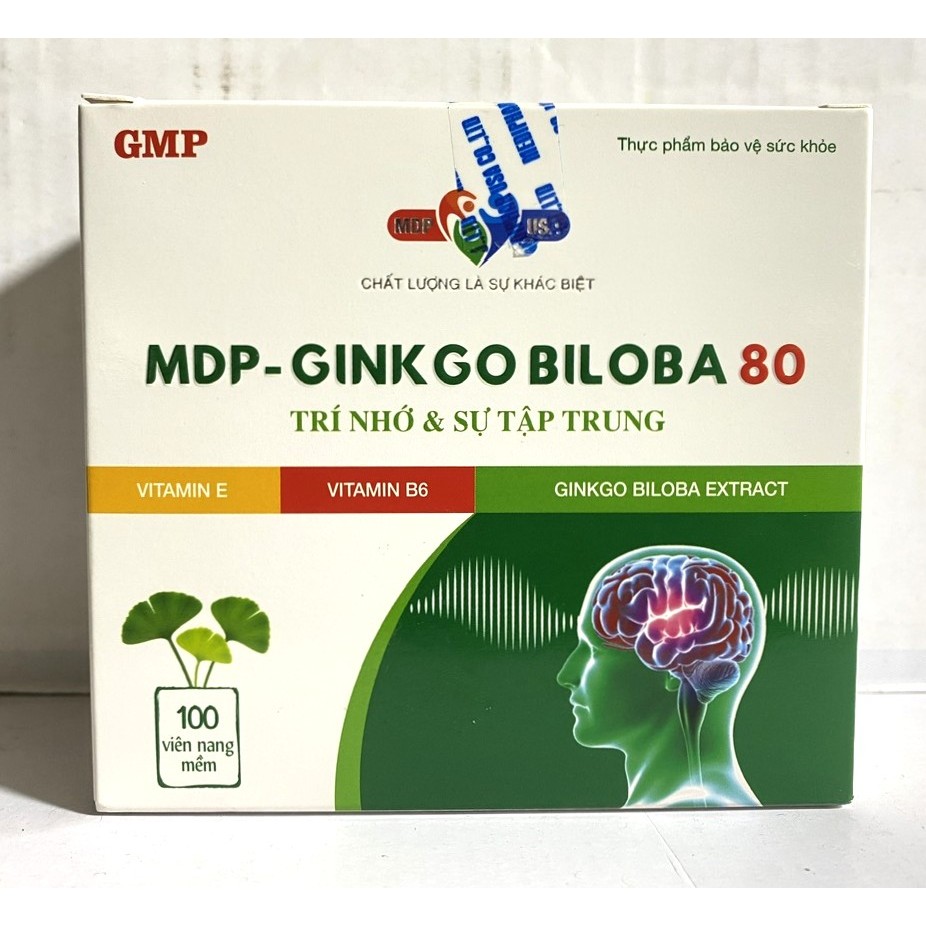 Ginkgo Biloba 80 Ginkgo Omega Q10 Bổ Sung Dưỡng Chất Cho Não, hoạt huyết dưỡng não