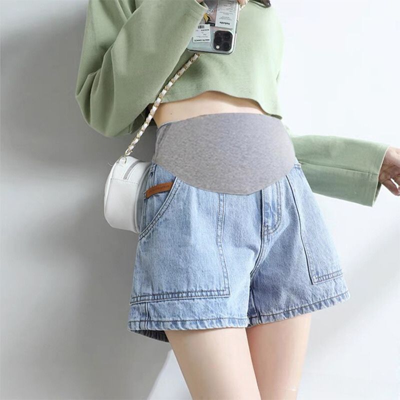 Medyla Quần Jean Bầu Có Đáp Bụng Co Giãn Quần Short Bầu Thời Trang MED148Q