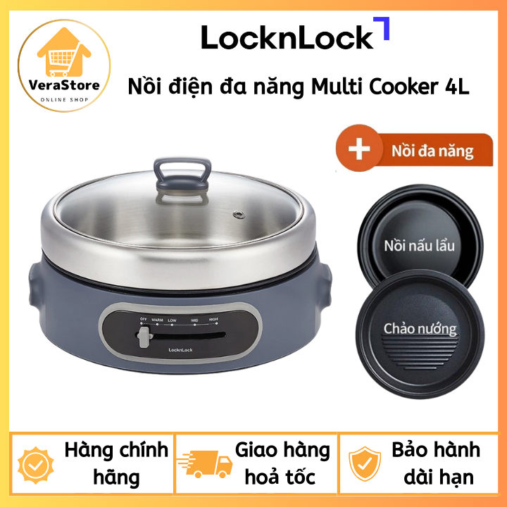 Nồi điện đa năng nướng lẩu LocknLock Multi Cooker 4L EJP542NVY