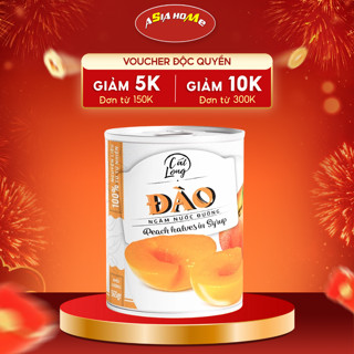 Đào Ngâm Nước Đường Cát Long Đóng Lon 425, 565g Nguyên Liệu Tự Nhiên – ASIA HOME Chính Hãng