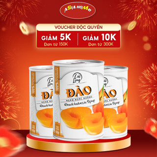 Combo 3 Lon Đào Ngâm Nước Đường Cát Long Đóng Lon 425g – ASIA HOME Chính Hãng