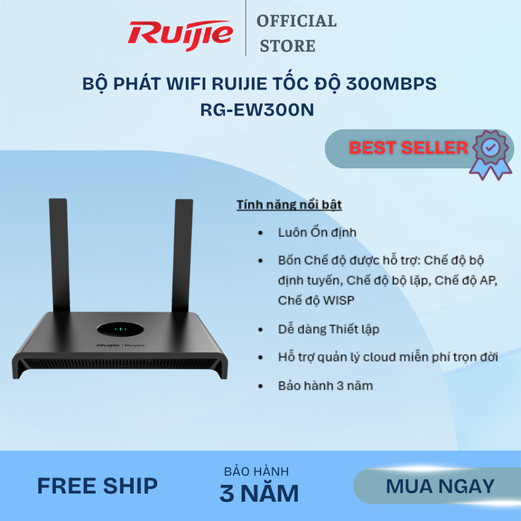 Bộ phát WiFi Ruijie RG-EW300N tốc độ 300Mbps