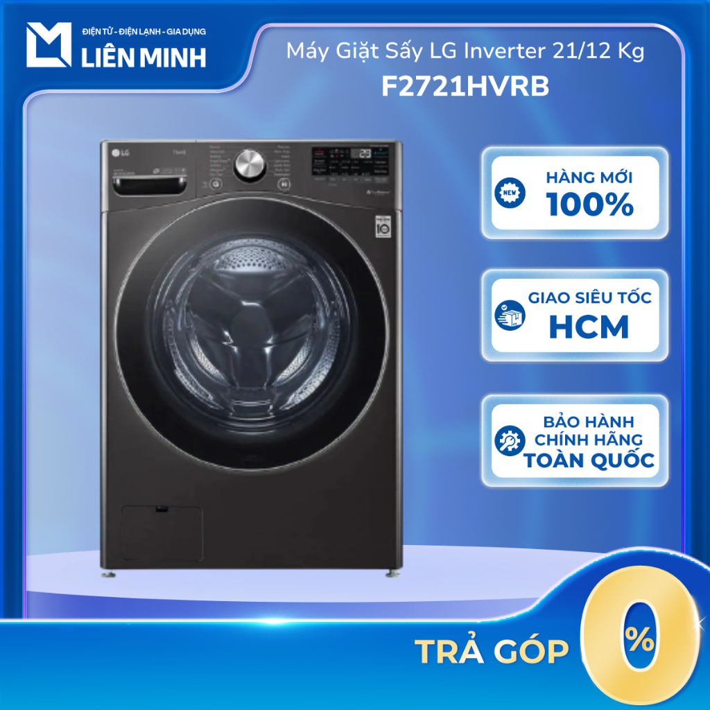 Máy Giặt Sấy LG Inverter 21/12 Kg F2721HVRB [SHIP 0Đ HCM]