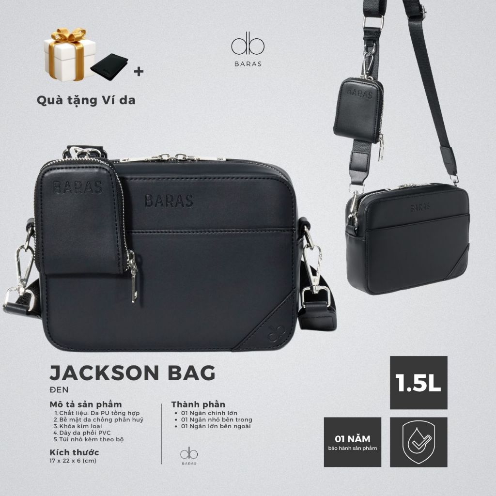 Túi đeo chéo da nam - Jackson Bag - BARAS VIETNAM - Túi đeo chéo thời trang