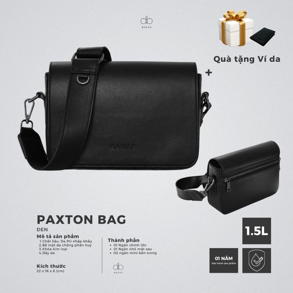 Túi đeo chéo nam - Paxton Bag - BARAS VIETNAM - Túi da nam