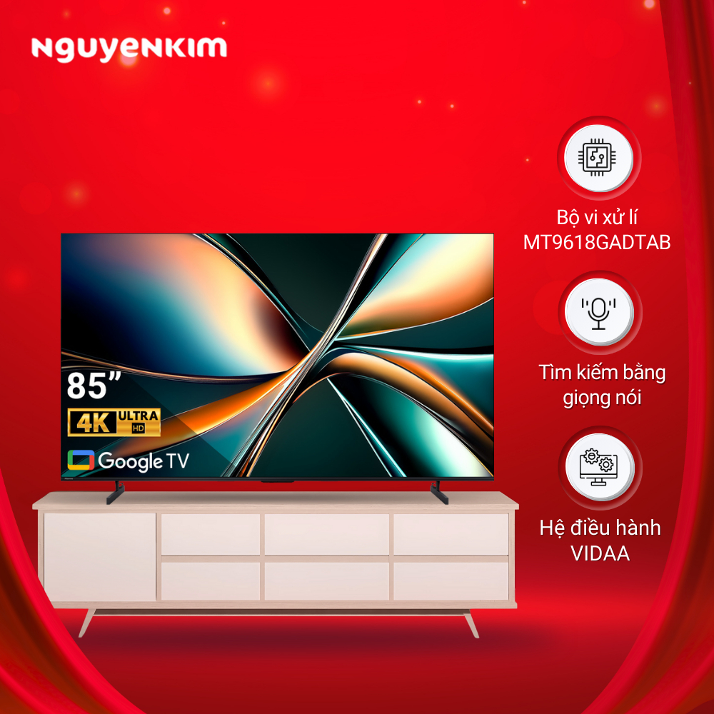 [Mới 2025] Smart Tivi Mini-LED Hisense 4K 85 inch 85U6Q