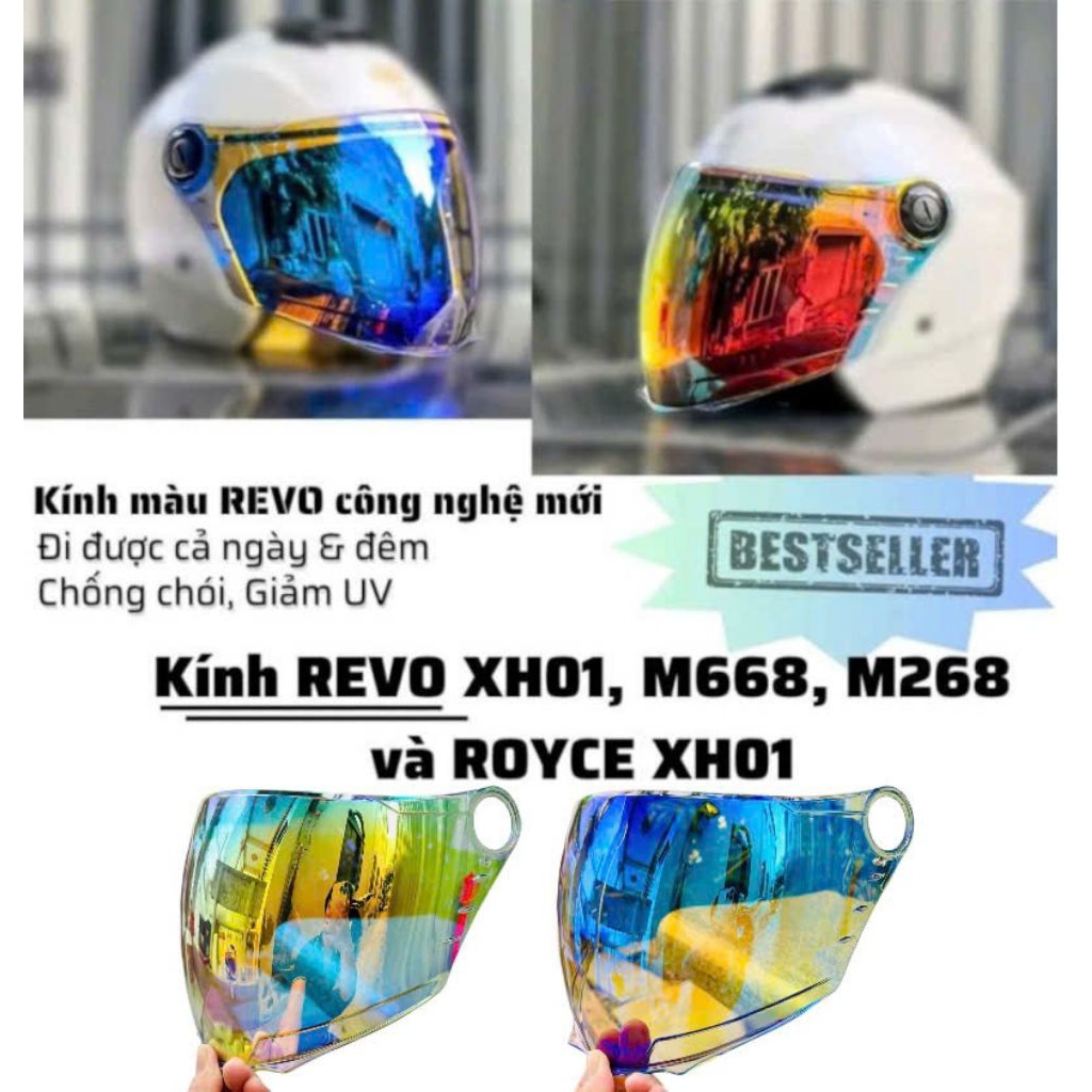 Kính thay thế mũ bảo hiểm 3/4 Royal M268, Royal M668, Royce XHO1 Helmet
