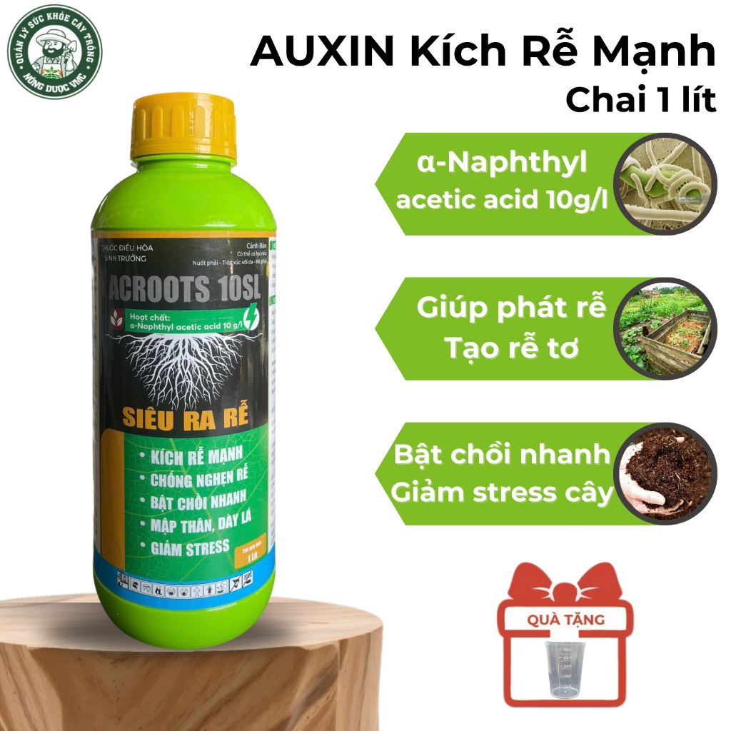 Auxin NAA Kích rễ. Phân bón kích rễ cây, phục hồi rễ, tạo rễ tơ. Chai 1 lít