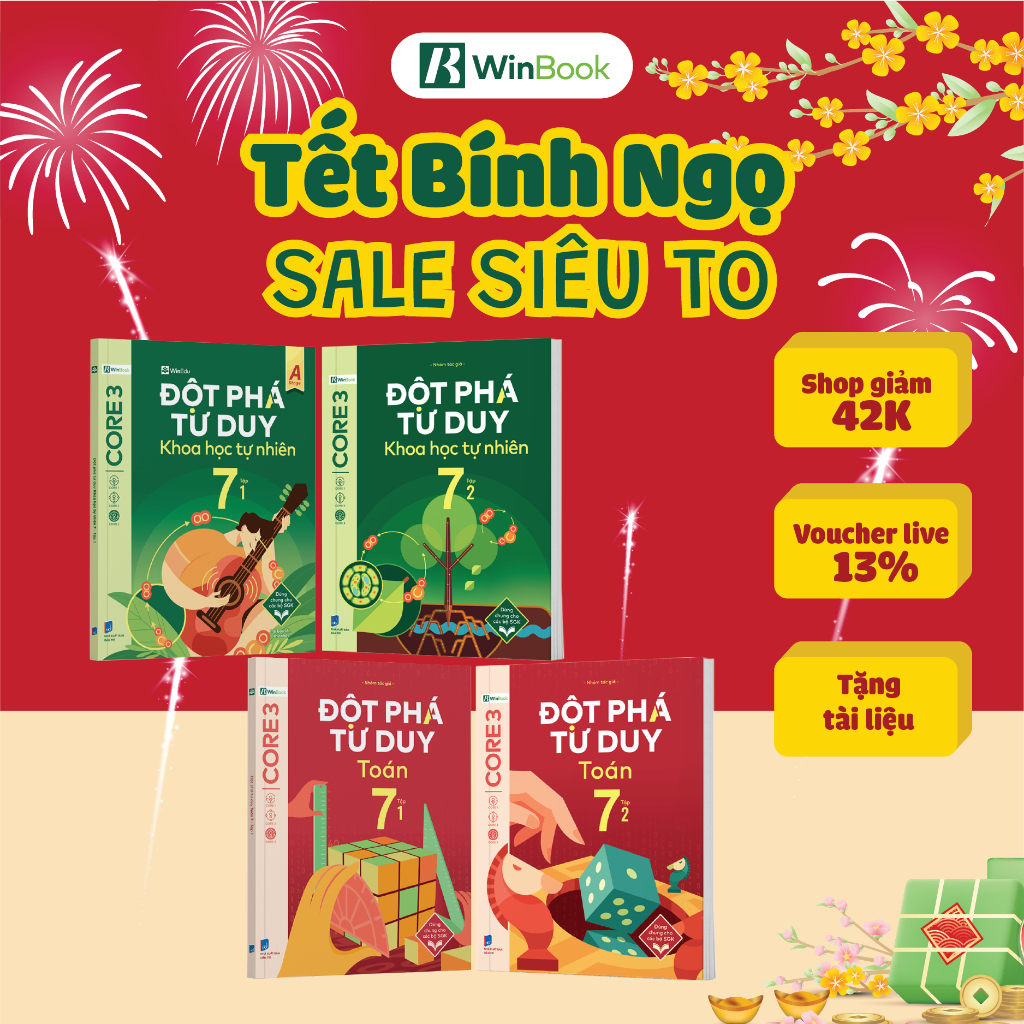 [COMBO TOÁN-KHTN] Bộ 4 cuốn Đột phá tư duy lớp 7 môn Toán và KHTN - Giúp con tự học