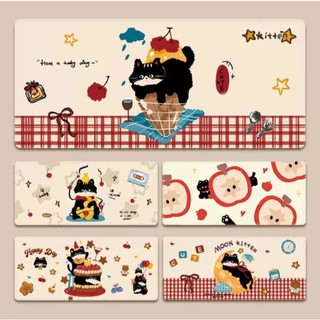 Lót Chuột Cute Mèo Đen Kitten – Họa Tiết Dễ Thương Vintage, Chống Trượt, Lót Chuột Văn Phòng