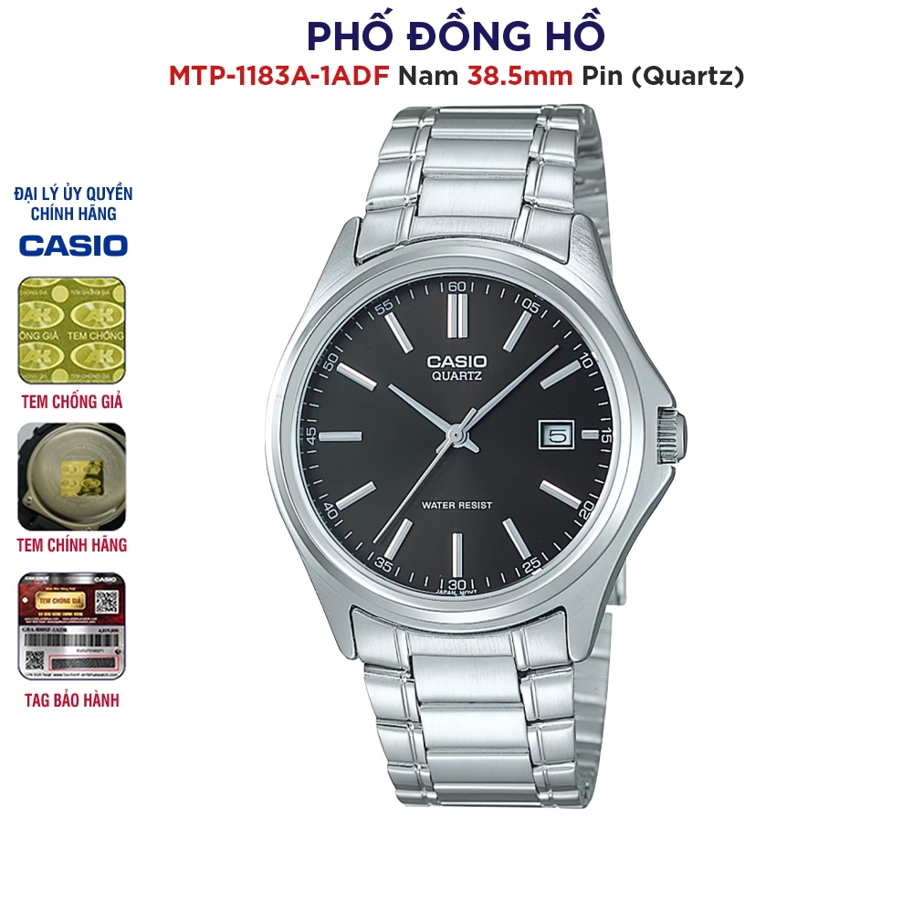 Đồng hồ nam dây kim loại Casio Anh Khuê chính hãng MTP-1183A-1ADF