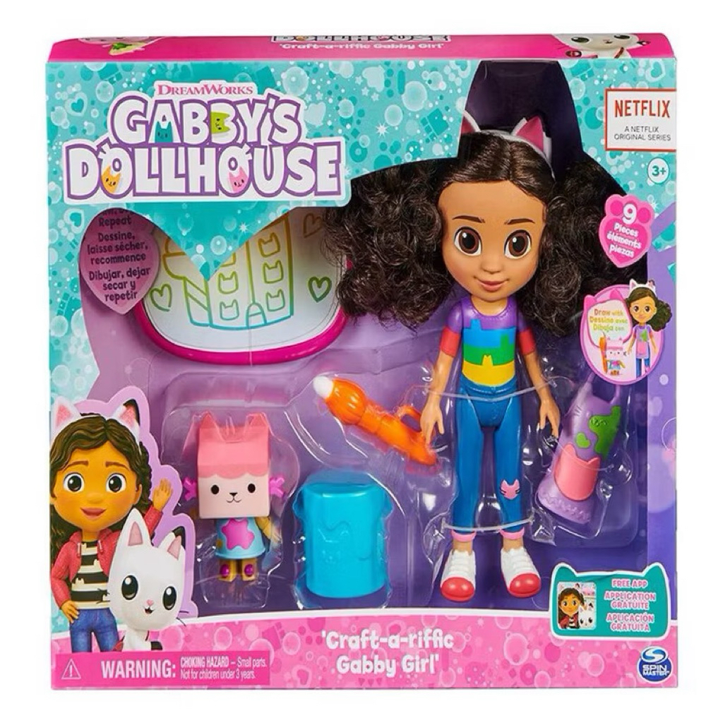 Set vẽ búp bê tóc đen Gabby’s Dollhouse
