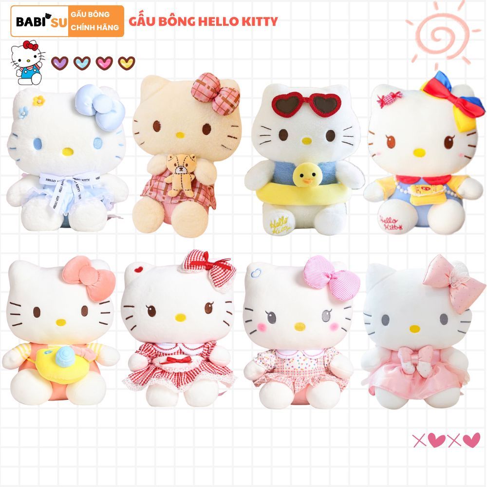 Gấu bông Hello Kitty nhật bản cao cấp Thú nhồi bông Helo Kitty dễ thương làm quà tặng sinh nhật cho bé gái,Babisu