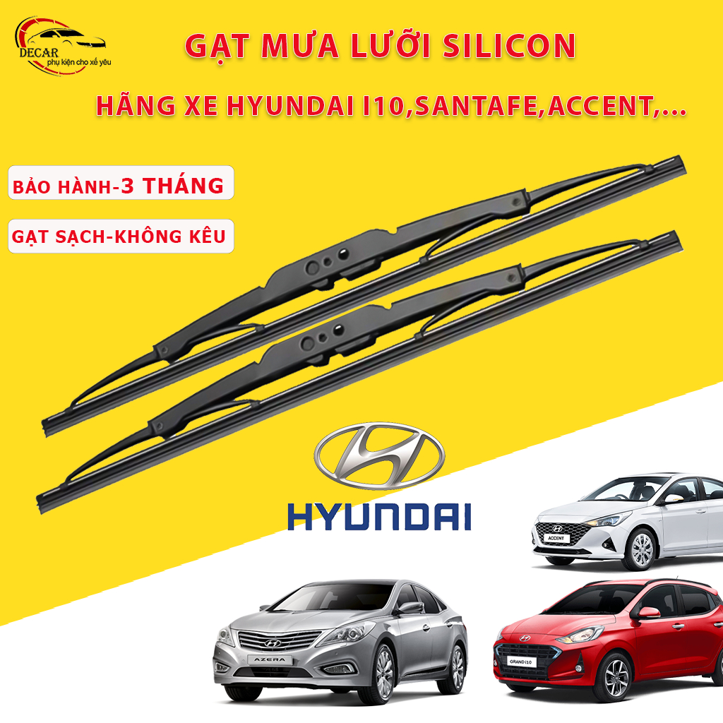 Gạt mưa ô tô Hyundai Grand I10 , I20 , I30 , Getz , Santafe , Accent , Avante , Tucson , gạt mưa oto xe hơi khung sắt
