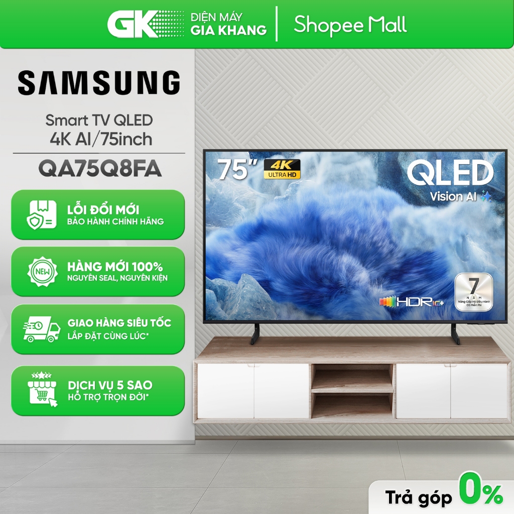 QA75Q8FA Smart Tivi Samsung QLED 4K Vision AI 75 Inch QA75Q8F [Freeship HCM]