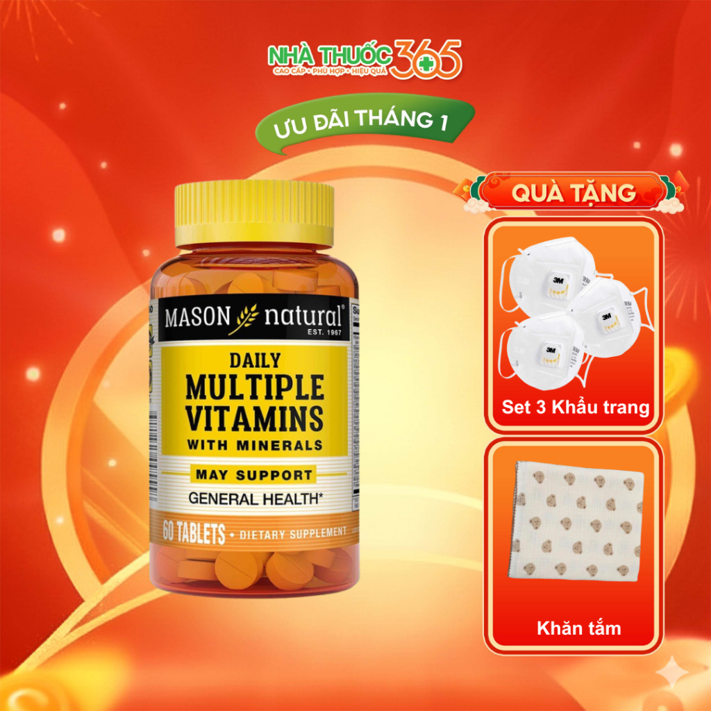 Viên Uống MASON Hỗ Trợ Sức Khoẻ Tổng Quát Natural Daily Multiple Vitamins Whith Minerals