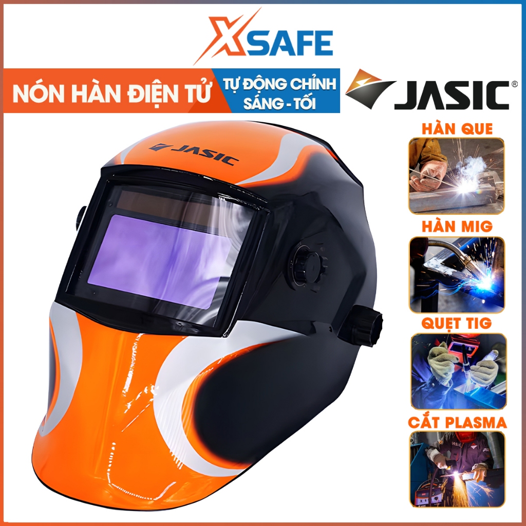 Kính hàn điện tử chính hãng JASIC JS-E723A mặt nạ hàn điện tử tự động sáng/tối, pin mặt trời