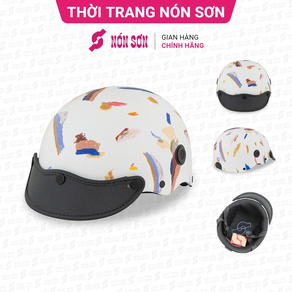 ƯU ĐÃI - Mũ bảo hiểm lỗ thông gió phiên bản mới NÓN SƠN chính hãng SMP-TR102