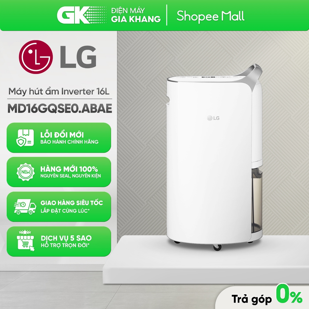 Máy hút ẩm Dual Inverter 16L màu trắng MD16GQSE0.ABAE [Toàn Quốc]