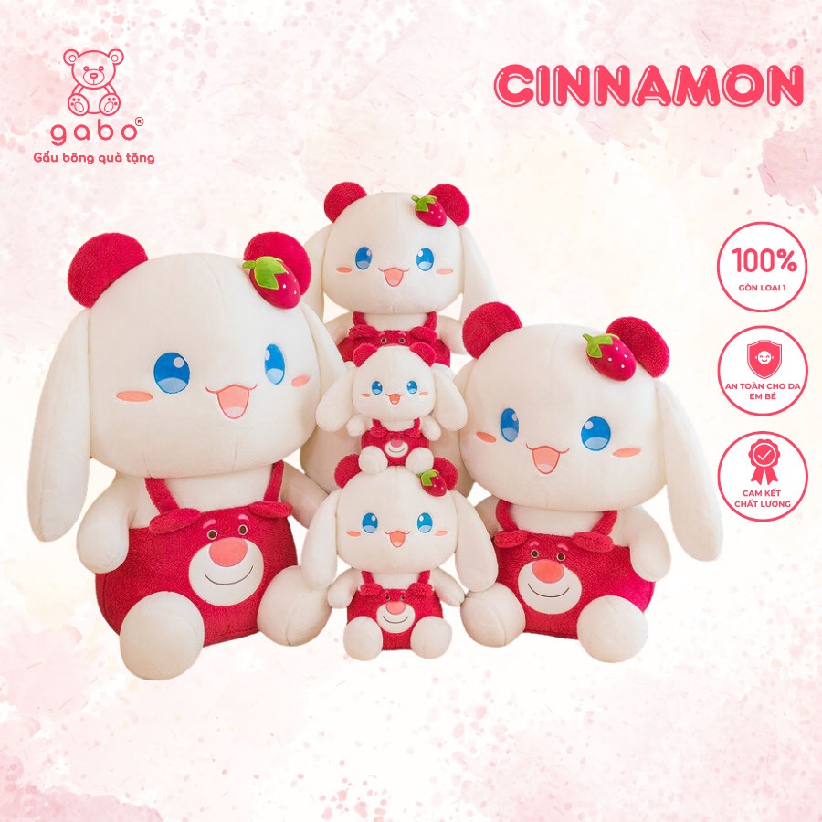 Gấu Bông Thỏ Cinnamon Mặc Đồ Gấu Dâu, Thỏ Melody Cosplay Lotso Quà Tặng Cao Cấp