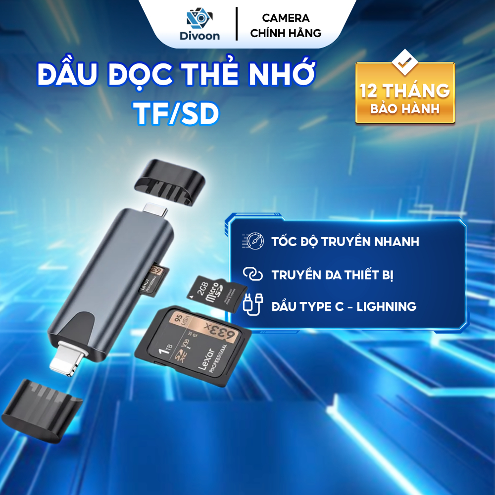 [XẢ KHO] Đầu Đọc Thẻ Nhớ Micro SD Hub Đầu Chuyển Đổi Type C, Lightning