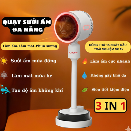 Quạt sưởi đa năng 4 mùa H2home 707 – Làm mát, sưởi ấm, phun sương, lọc không khí, bảo hành 12 tháng