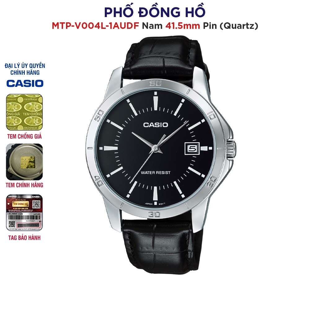 Đồng hồ nam dây da Casio Anh Khuê chính hãng MTP-V004L-1AUDF