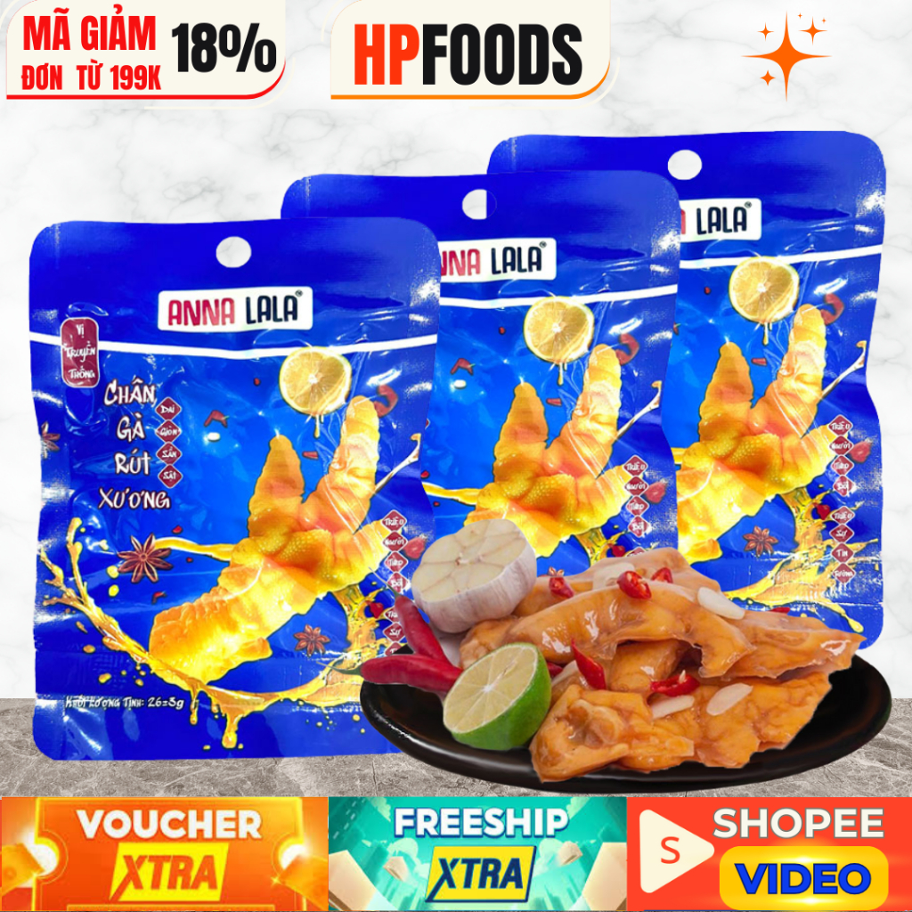 Combo 10 cái chân gà rút xương Anna Lala-đồ ăn vặt chân gà rút xương các loại Anna lala Tapfood Heyy