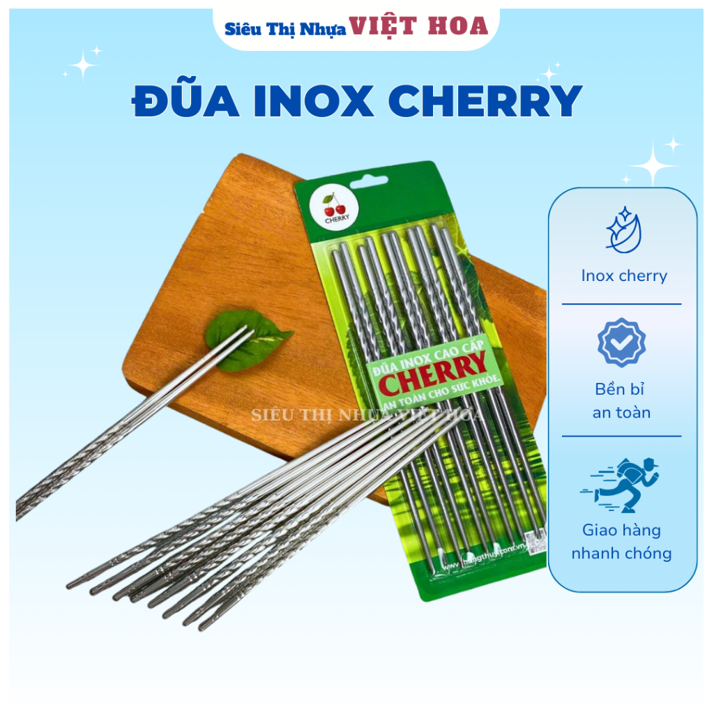 ĐŨA INOX CHERRY TRƠN - XOẮN, ĐŨA ĂN CƠM INOX, ĐŨA ĂN CƠM
