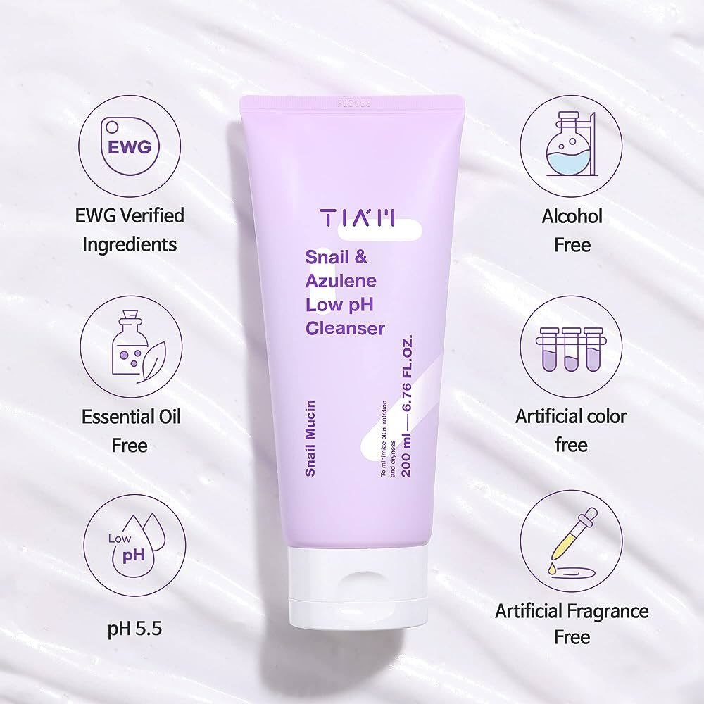 Sữa Rửa Mặt Tiam  Snail & Azulene Low pH Cleanser 200ml