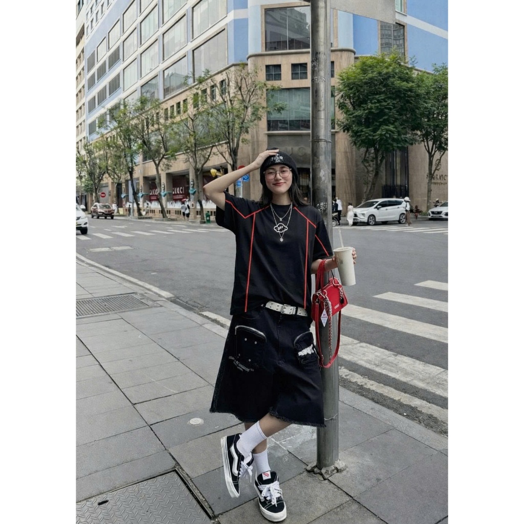Áo thun nam unisex tay lỡ phối viền local brand chính hãng form rộng cổ tròn CLOUDZY BORDER